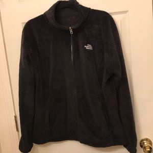 Black Fuzzy North Face Jacket